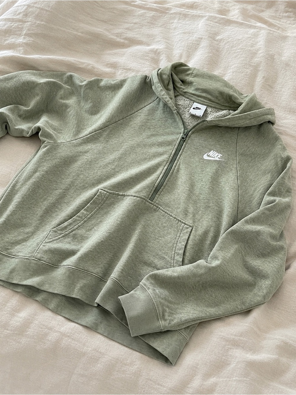 Nike Sage Green Half Zip Hoodie Women's Sz M